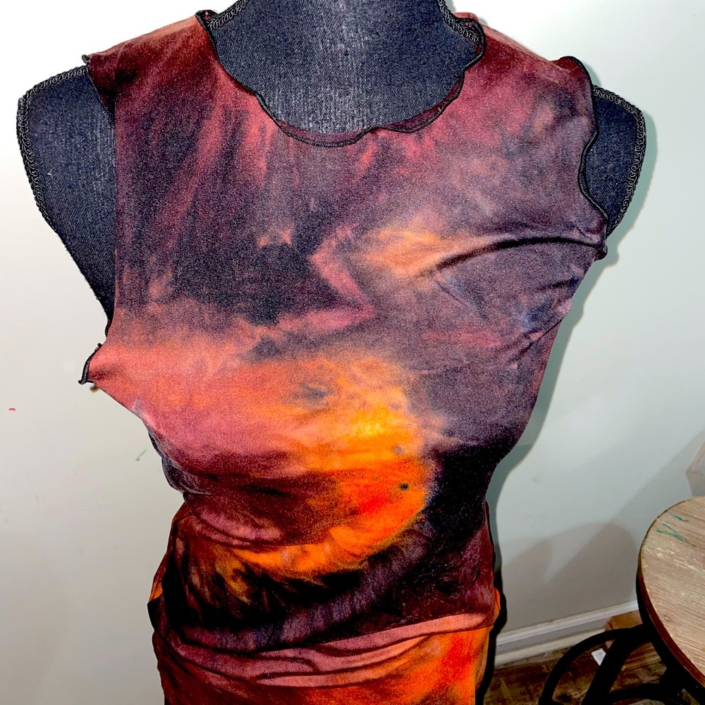 Tie-dyed body con dress